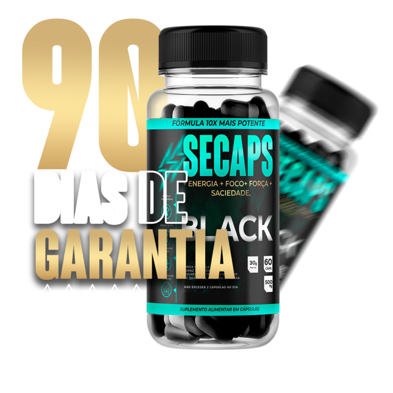 Pote de Secaps Black com 90 dias de garantia